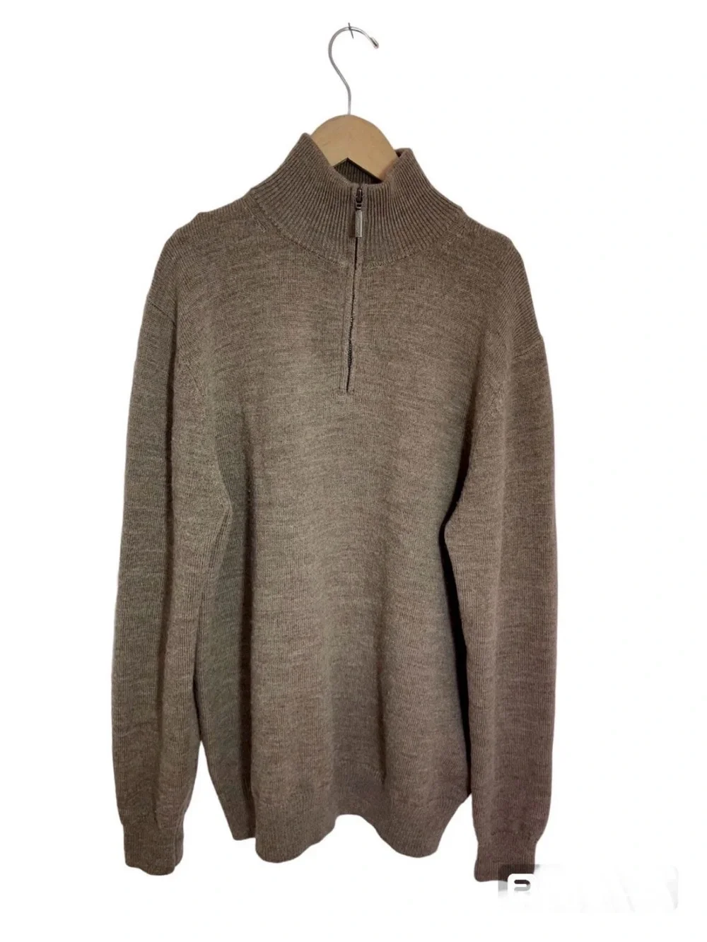 Jeremy Argyle Merino Wool Quarter Zip Men’s Sweater Brown Size M Casual Preppy